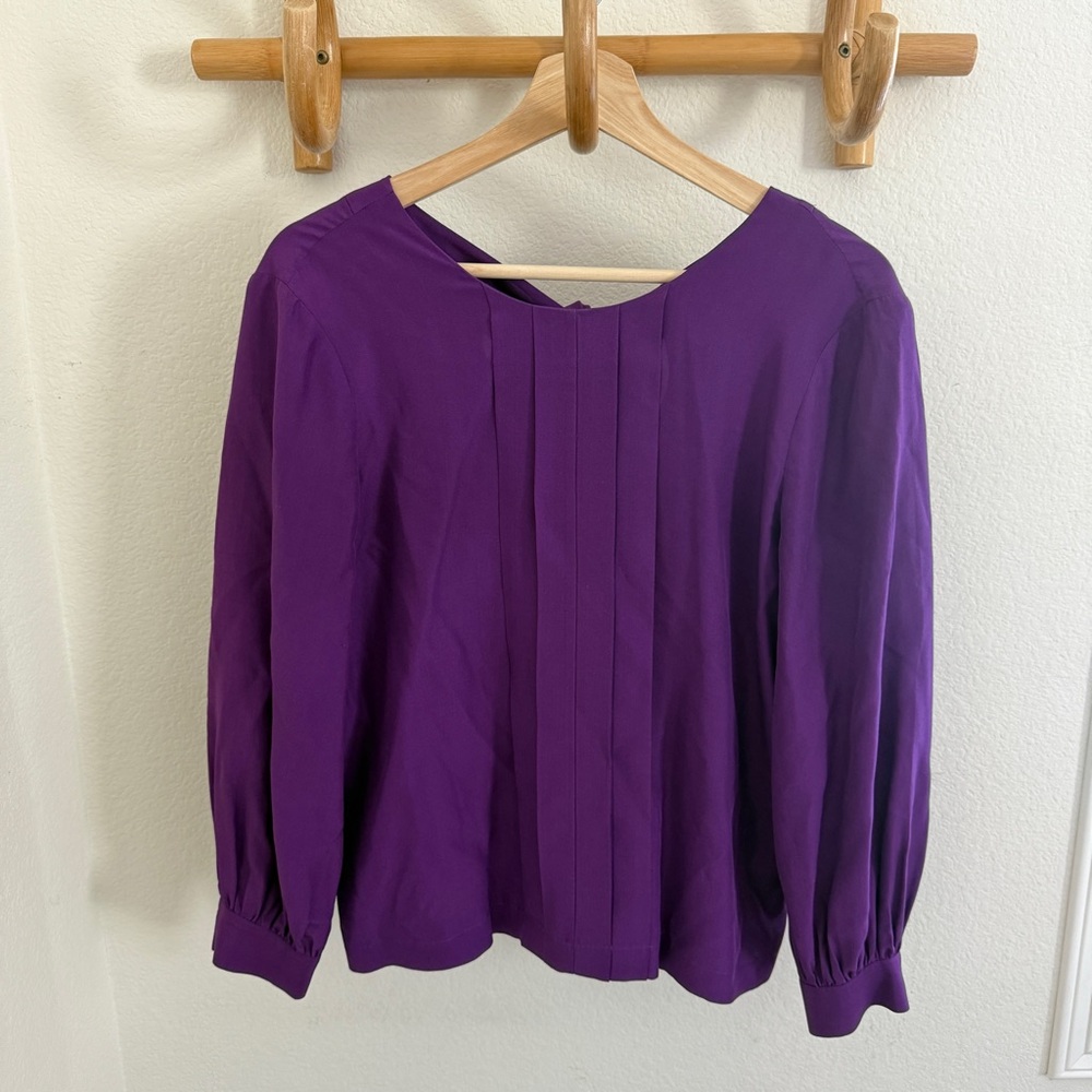 KATE SPADE Purple silk blend blouse with pleated front size S